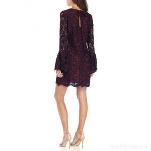 WAYF wine & navy blue dress